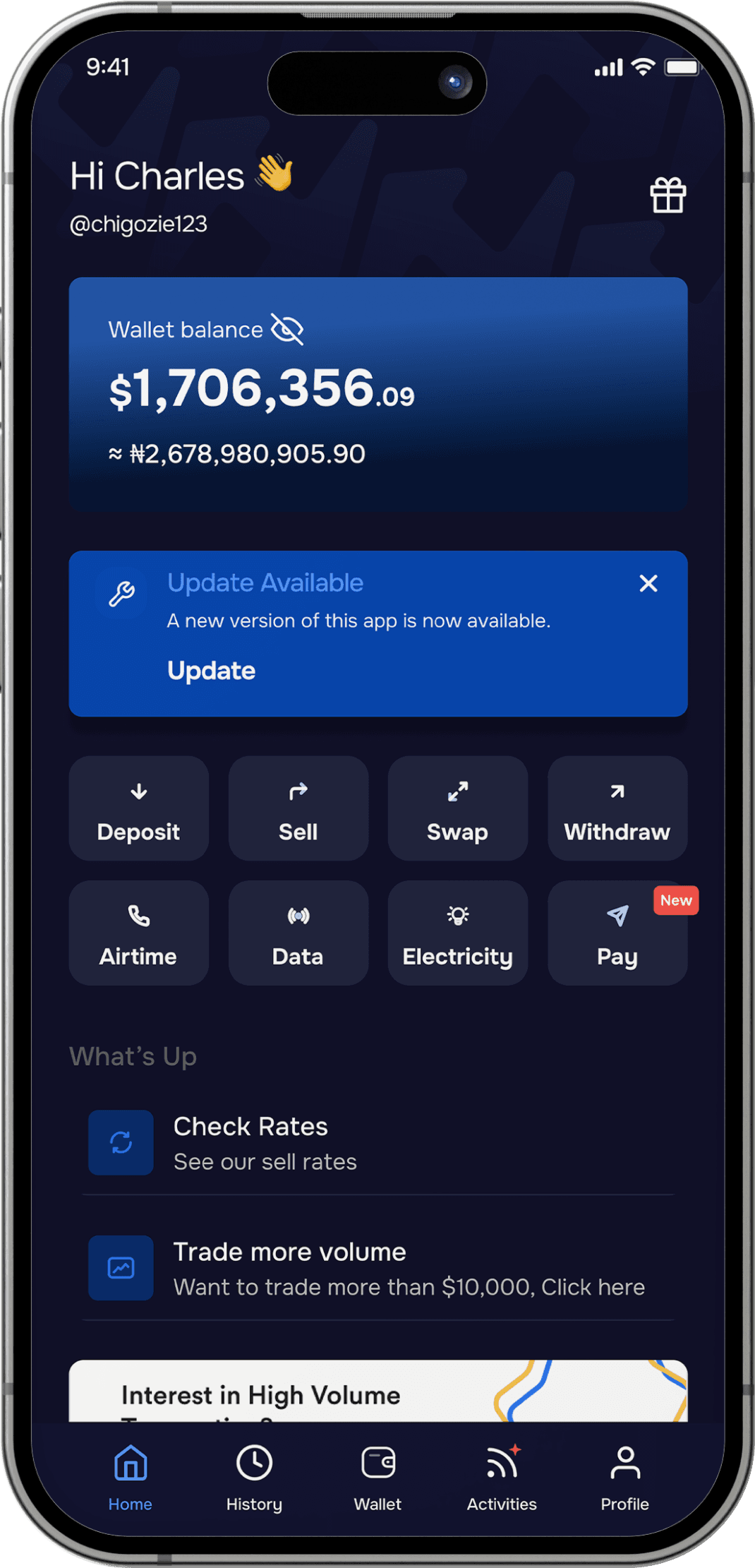 Nazza Mobile App Home Screen