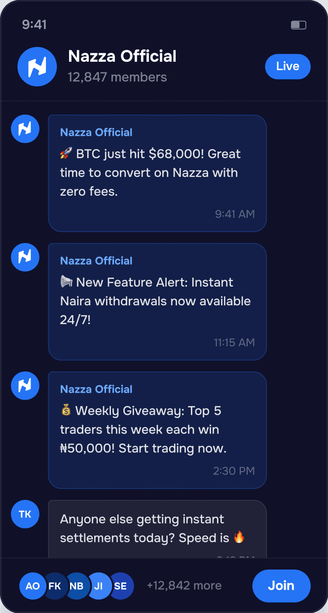 Nazza Official Telegram community chat preview